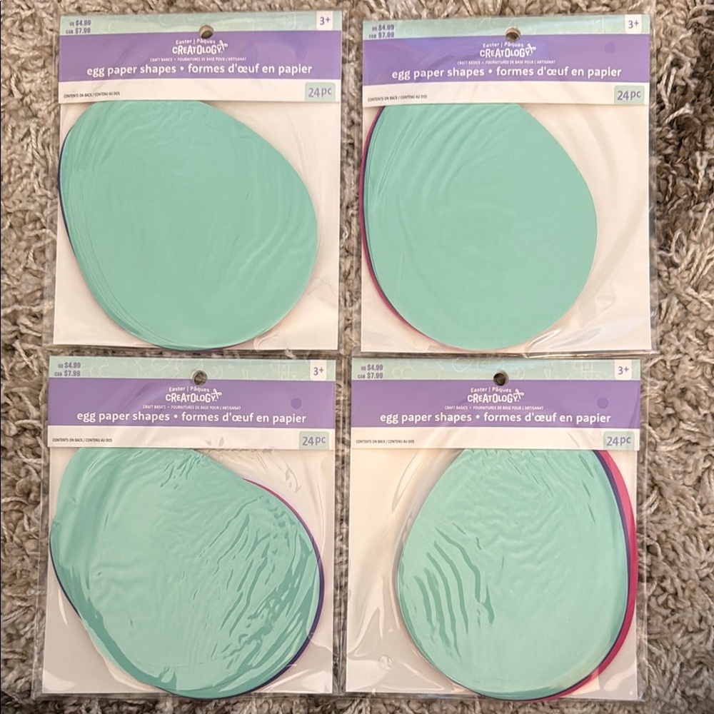 🌻 Bundle of 4 Packs of Egg Paper Shapes